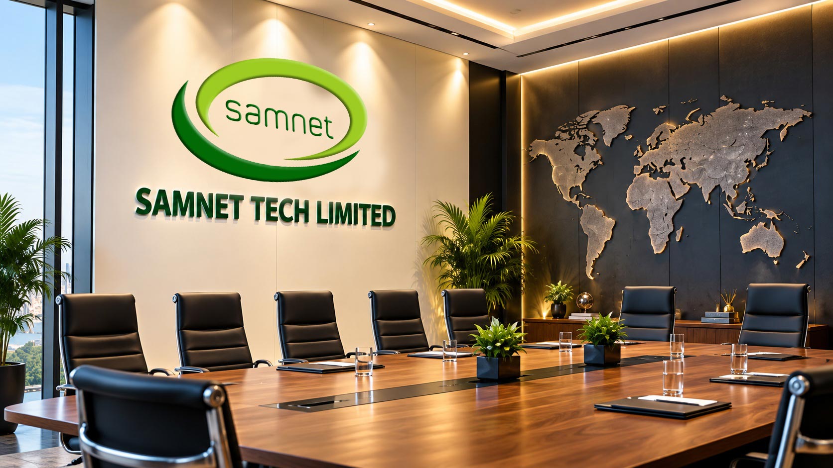 Samnet boardroom wall signage
